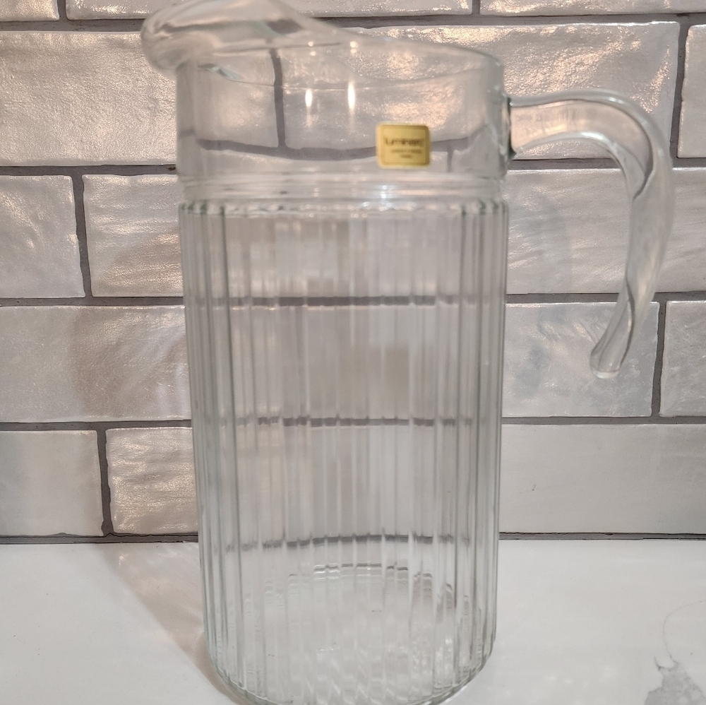 Vintage Luminarc Verrerie D'arques France Glass Pitcher, New
